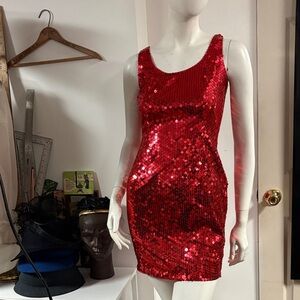 NiteLine 90s Red Sequin Dress 4
